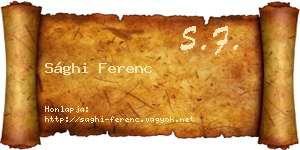 Sághi Ferenc névjegykártya