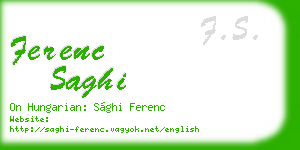 ferenc saghi business card