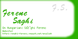 ferenc saghi business card